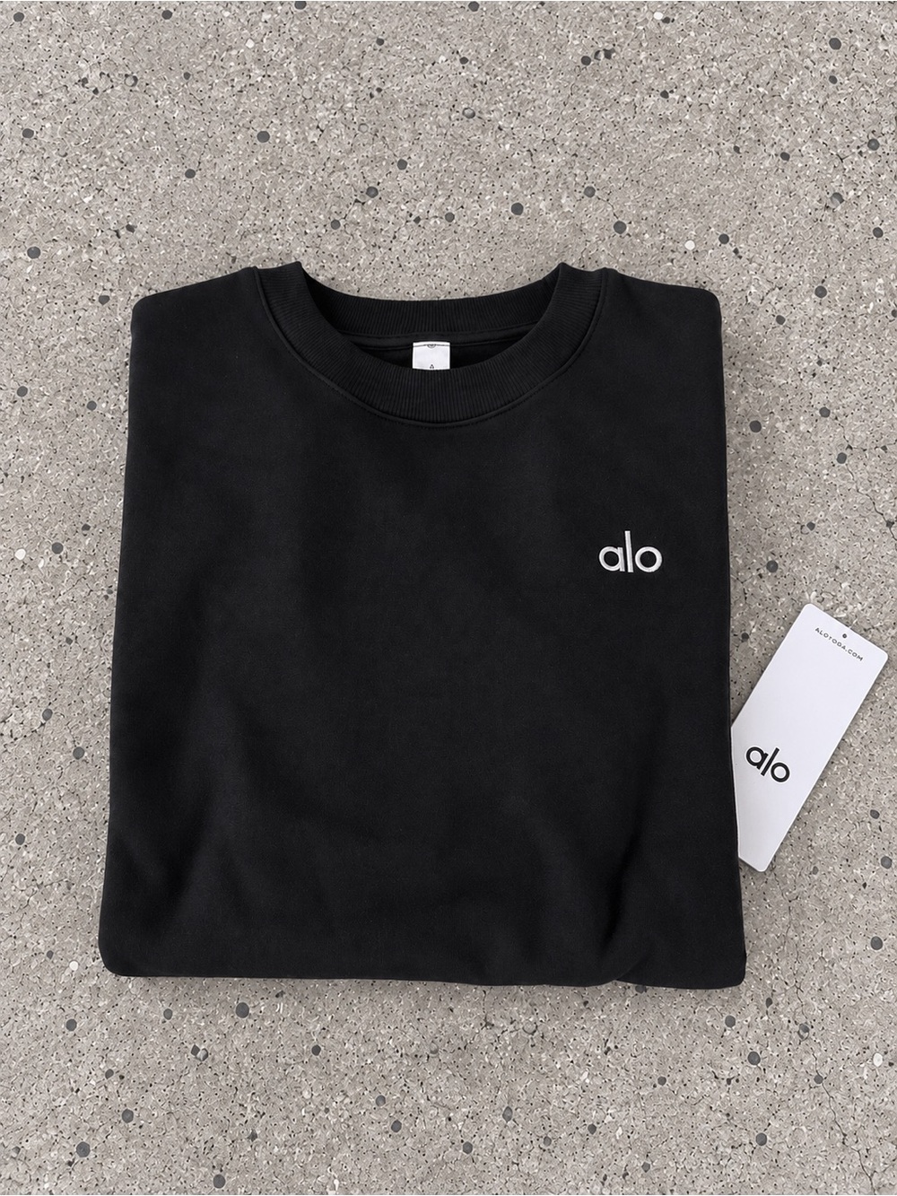 ALO Accolade Crew Neck Pullover Black Sweatshirt NWT - Picture 6 of 6